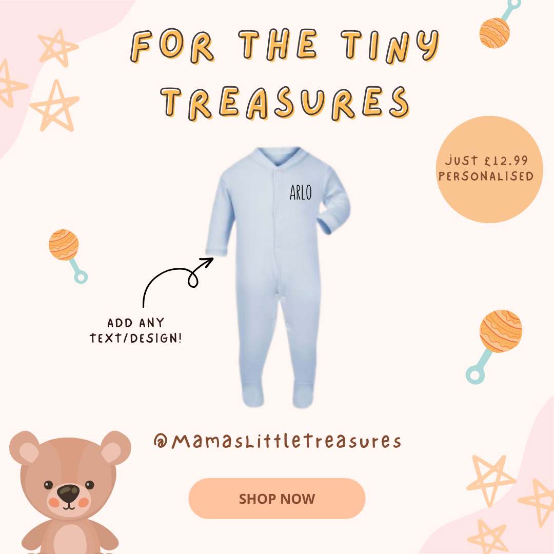 Personalised Baby Button Up Sleepsuit
