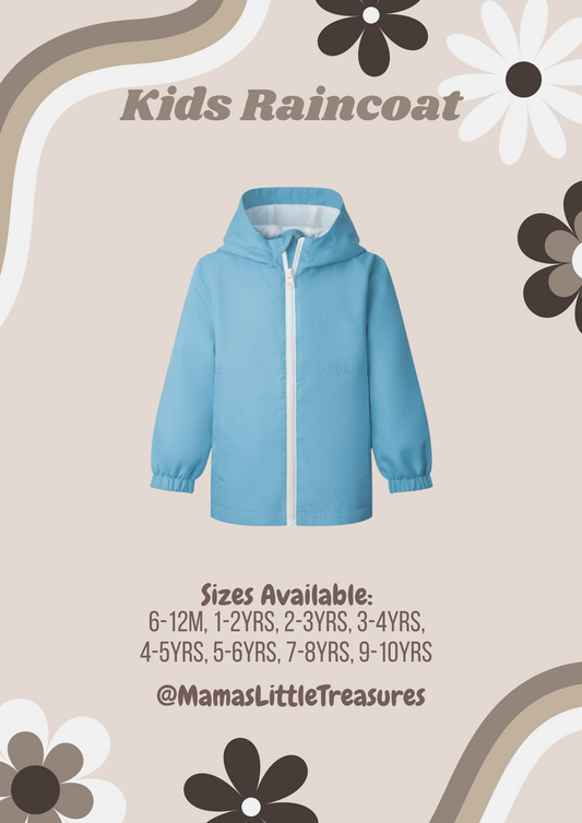 Blue Personalised Kids Raincoat