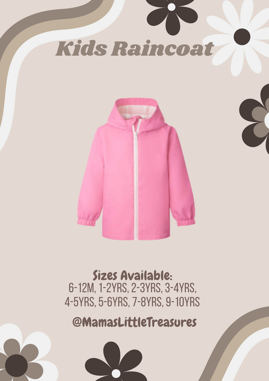 Pink Personalised Kids Raincoat