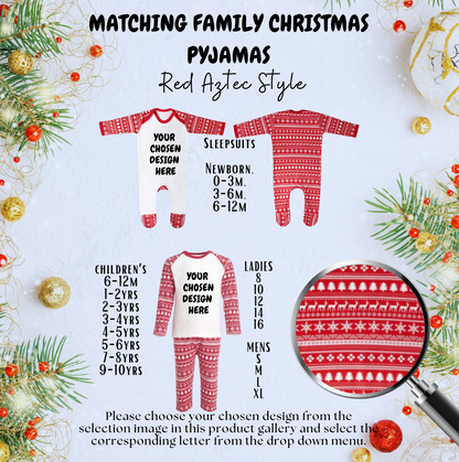 Red Aztec Christmas Family Pyjamas