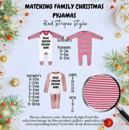 Red Stripes Christmas Family Pyjamas