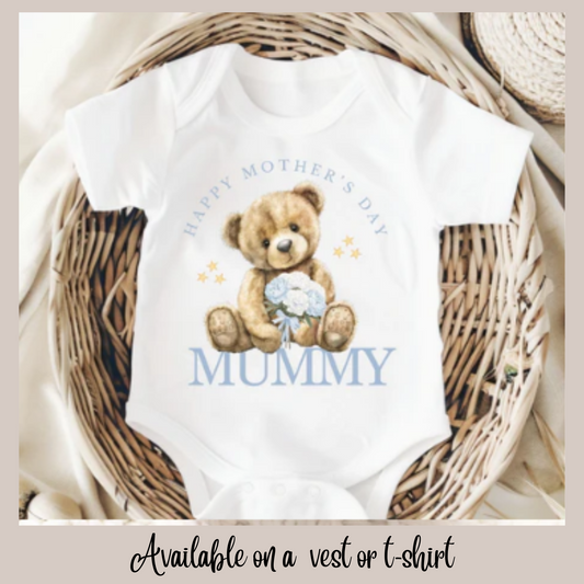 Mothers Day Mummy Bear Baby Vest/ T-shirt