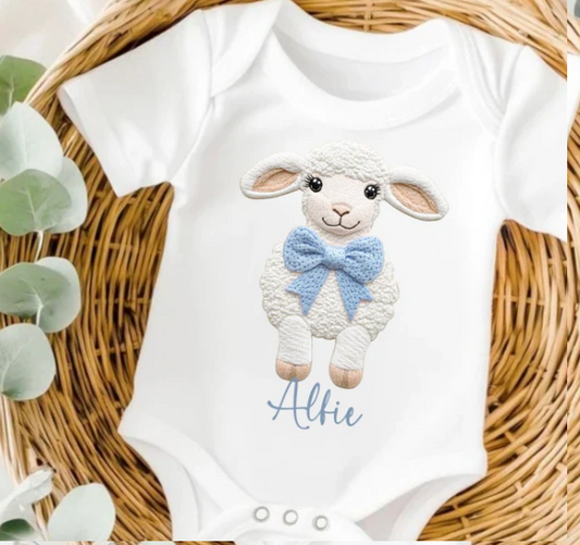 Personalised Lamb Easter Baby Vest