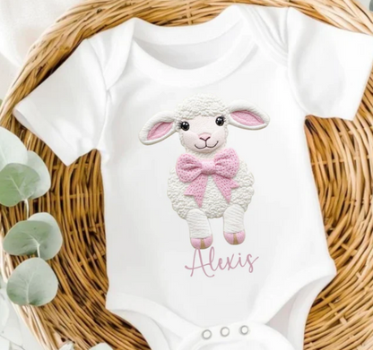 Personalised Lamb Easter Baby Vest